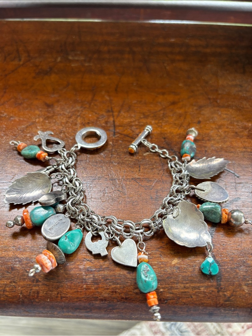 Sterling Silver Native American Charm Bracelet - Picture 3 of 7